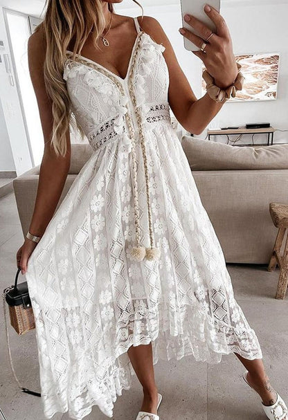 Crochet Fringe Lace Dress